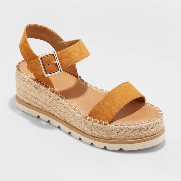 Universal Thread | Shoes | Womens Adea Wedge Heels Universal Thread Cognac  Size 75 New | Poshmark